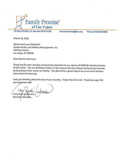 Family Promise - Thank You